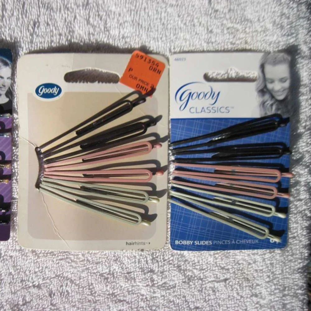 6 Goody Open Design Betsy Metal Bobby Slides Hair Pins Pink White Gray 2006 2015